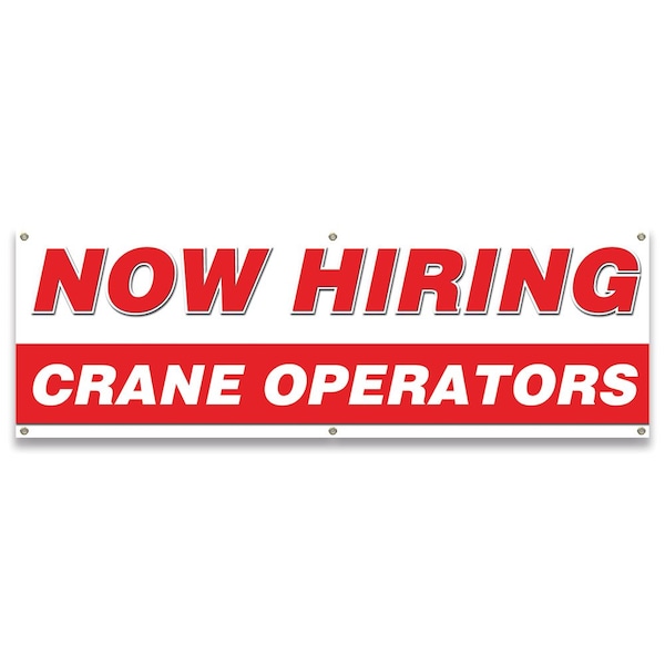 Now Hiring Crane Operators Banner Apply Inside Accepting Application Single Sided
